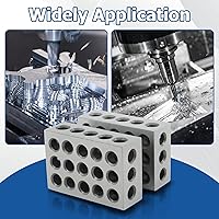 Vista 5 de WFLNHB 1 par a juego Precisión 1 x 2 x 3 pulgadas Bloques 23 agujeros 0.0002" Machinist 1-2-3 Set