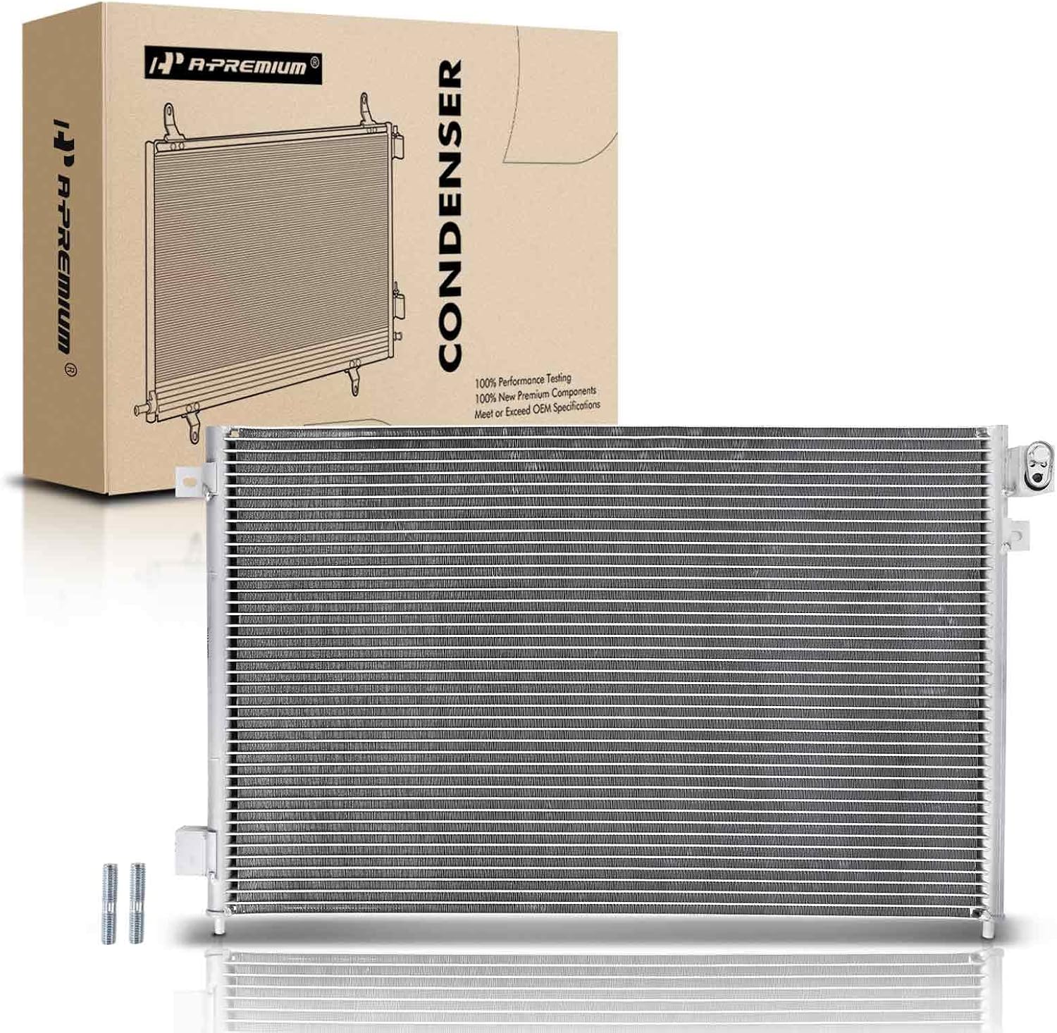 A-Premium Air Conditioning A/C Condenser Compatible with Ford Thunderbird 2002-2005 & Lincoln LS 2000-2006 & Jaguar S-Type 2000-2002, 3.0L 3.9L 4.0L, Replace# 6W4Z19712A