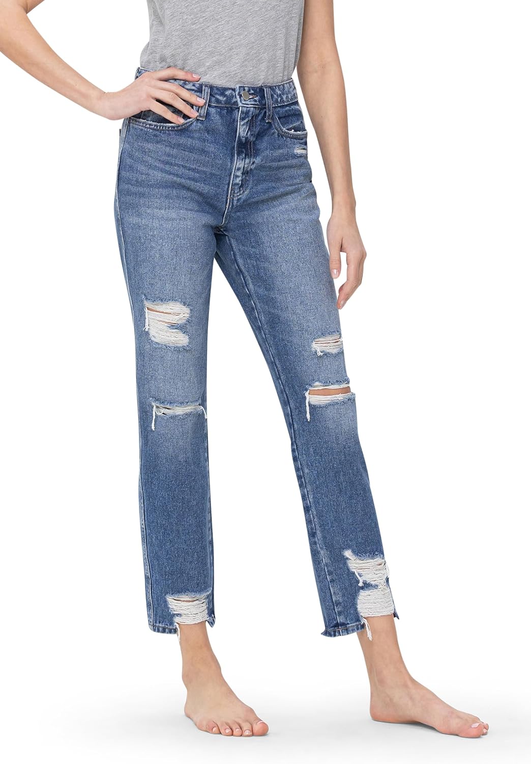 Flying Monkey, Super High Rise Straight Jeans, Medium Blue, Y4102AT-29