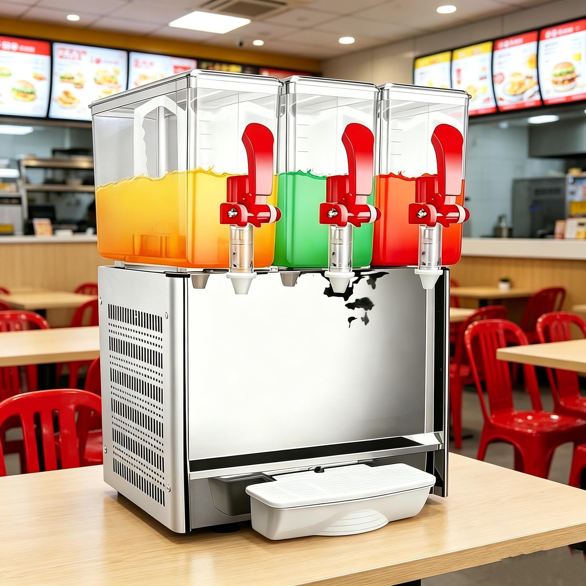 Profi Getränkespender Gastronomie Bedarf, Kaltgetränkespender elektrisch, Saftspender Edelstahl für Buffet & Catering, Getränkekühler mit Kühlung, Dispenser für Saft, Restaurant Ausstattung