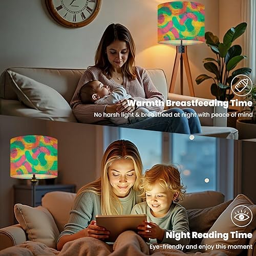 Miniatura 5 de Drum Lamp Shade Graffiti swirl neon blue pink yellow Funky 80s street art vibrant Lampshade for Floor Lamps Table Lamps Pendant Light 11"x8.9"