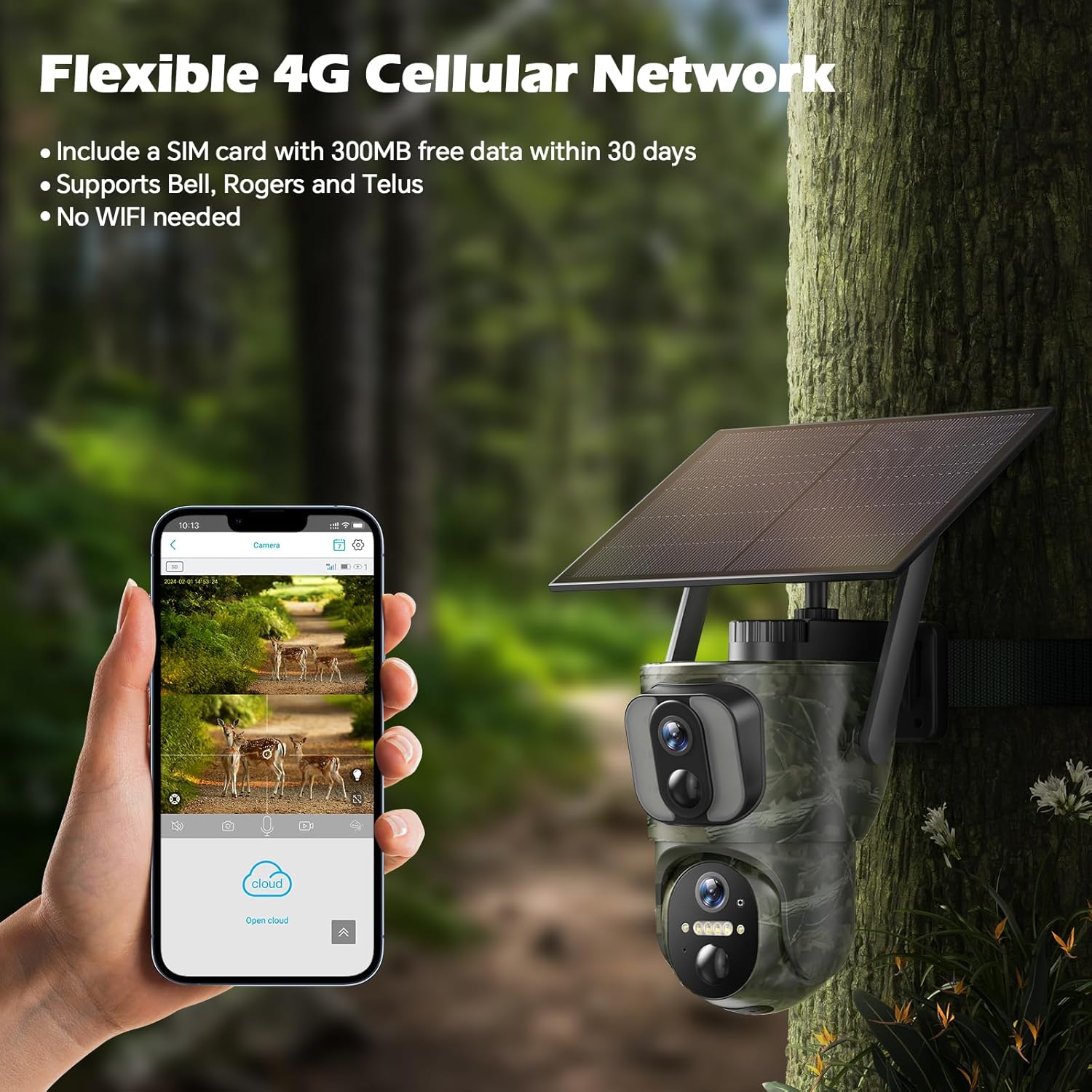 4G-LTE Cellular Trail Caeras, Solar Powered Gae Caera With SI Card