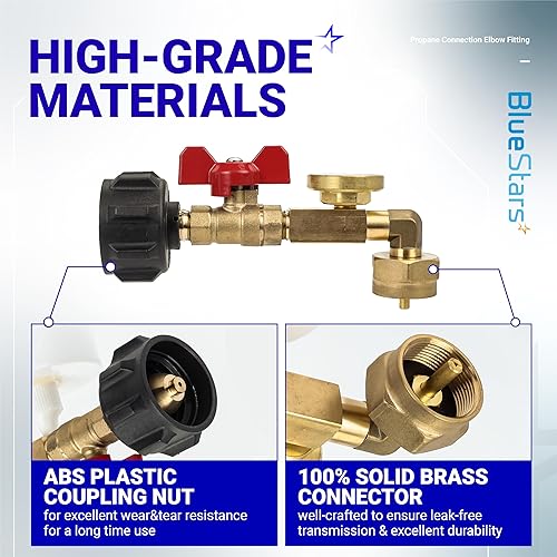 Miniatura 4 de BlueStars Adaptador de recarga de propano actualizado 2025 para tanques, adaptador de propano de 20 libras a 1 libra convertidor con medidor y