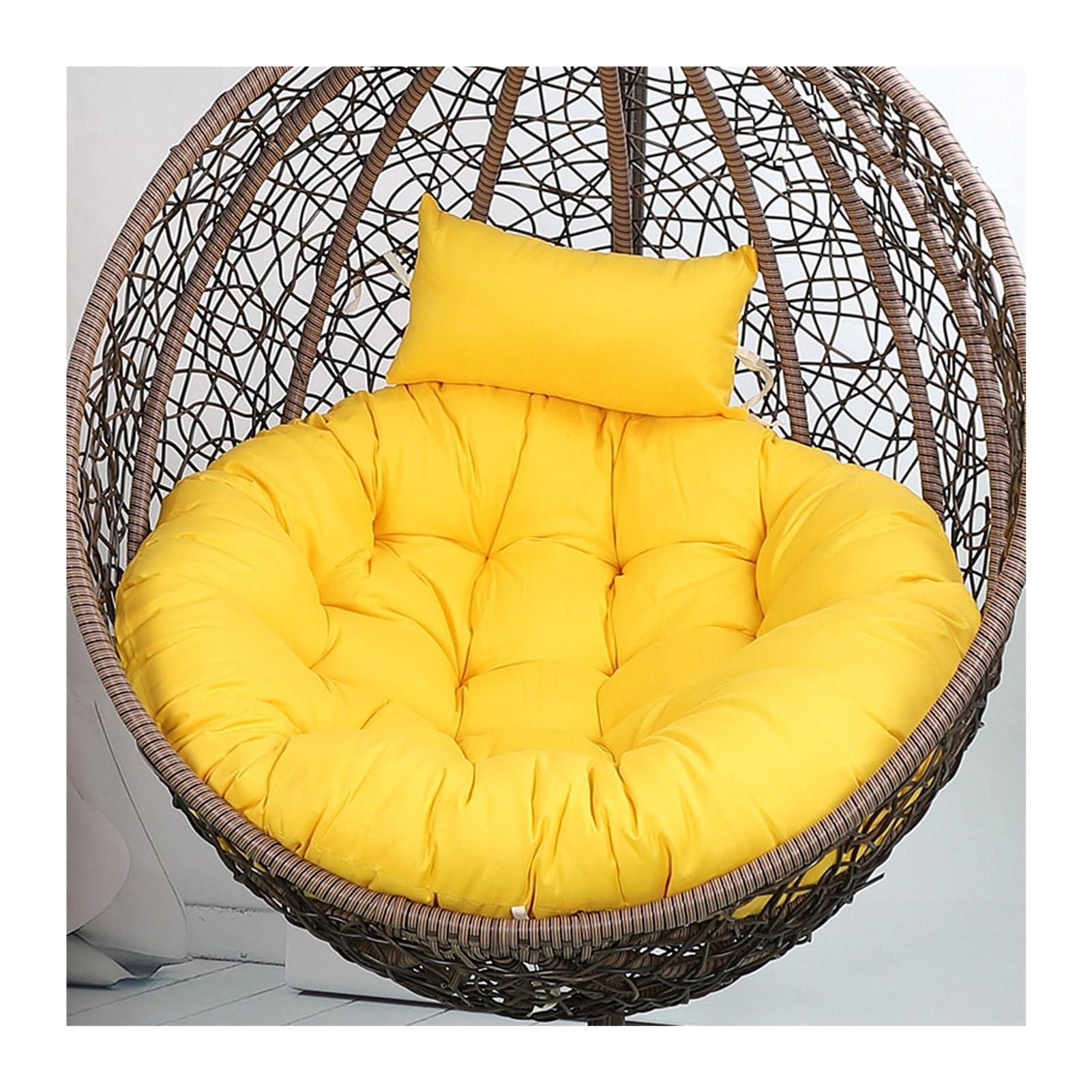 Yahbrra Cushion for Outdoor Hanging Chair, Hanging Basket Cushion, Replacement Cushion for Hanging Chair, Seat Cushion Cushion for Hanging Chair(Yellow,115size (diameter: 105cm)) — image 1