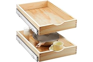 menkxi Under Sink Pull Out Drawer Organizer 15'' X 21'' X 3''