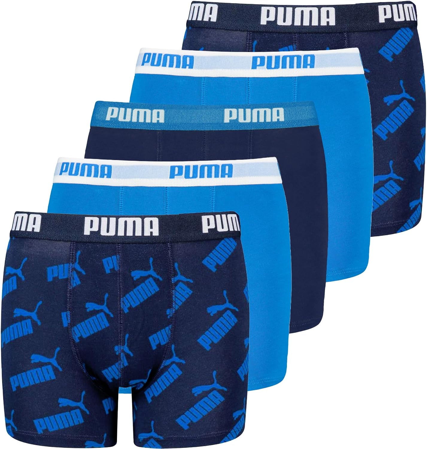 PUMA Bokserki chłopięce (5 sztuk), Niebieski Combo, 146-152