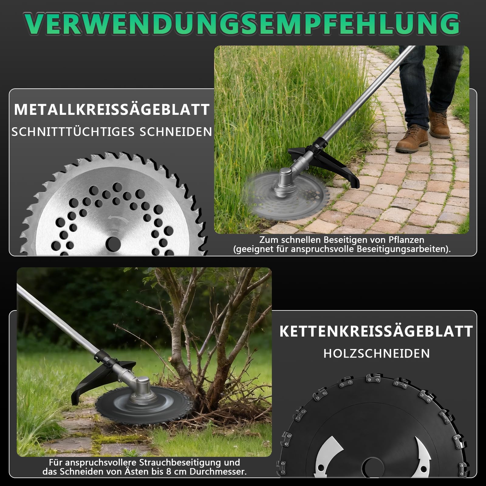 Decespugliatore a batteria 7 in 1, compatibile con batterie Makita da 18 V, 1380 W, senza spazzole, con 7 lame e tracolla, 18800 giri/min, decespugliatore elettrico per giardino, prato (senza batteria