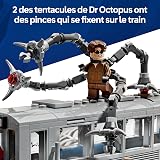 LEGO ǀ Marvel La Scène du Train de Spider-Man et Docteur Octopus - Jouet avec 4 Minifigurines - Décoration - Cadeau de Super-Héros Collector pour Garçon ou Fan du Film dès 9 Ans 76321 - 3