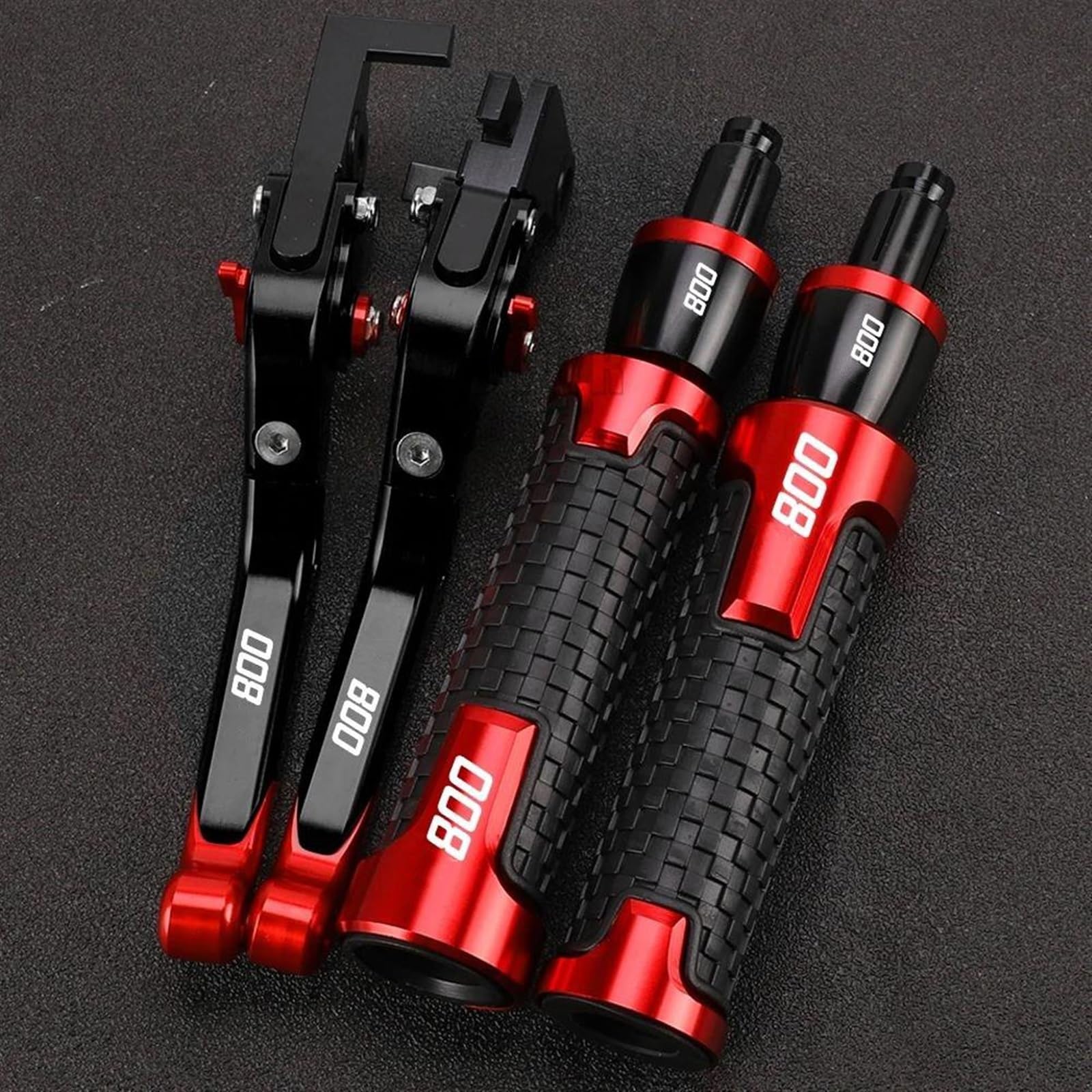 VTAIEX Motorbike Accessories for Kawasaki Z800 Z800e Z 800 E Version 2013 2014 2015 2016 2017 Handle Handlebar Grips Acessories Motorcycle Brake Clutch Levers(Black- Silver)