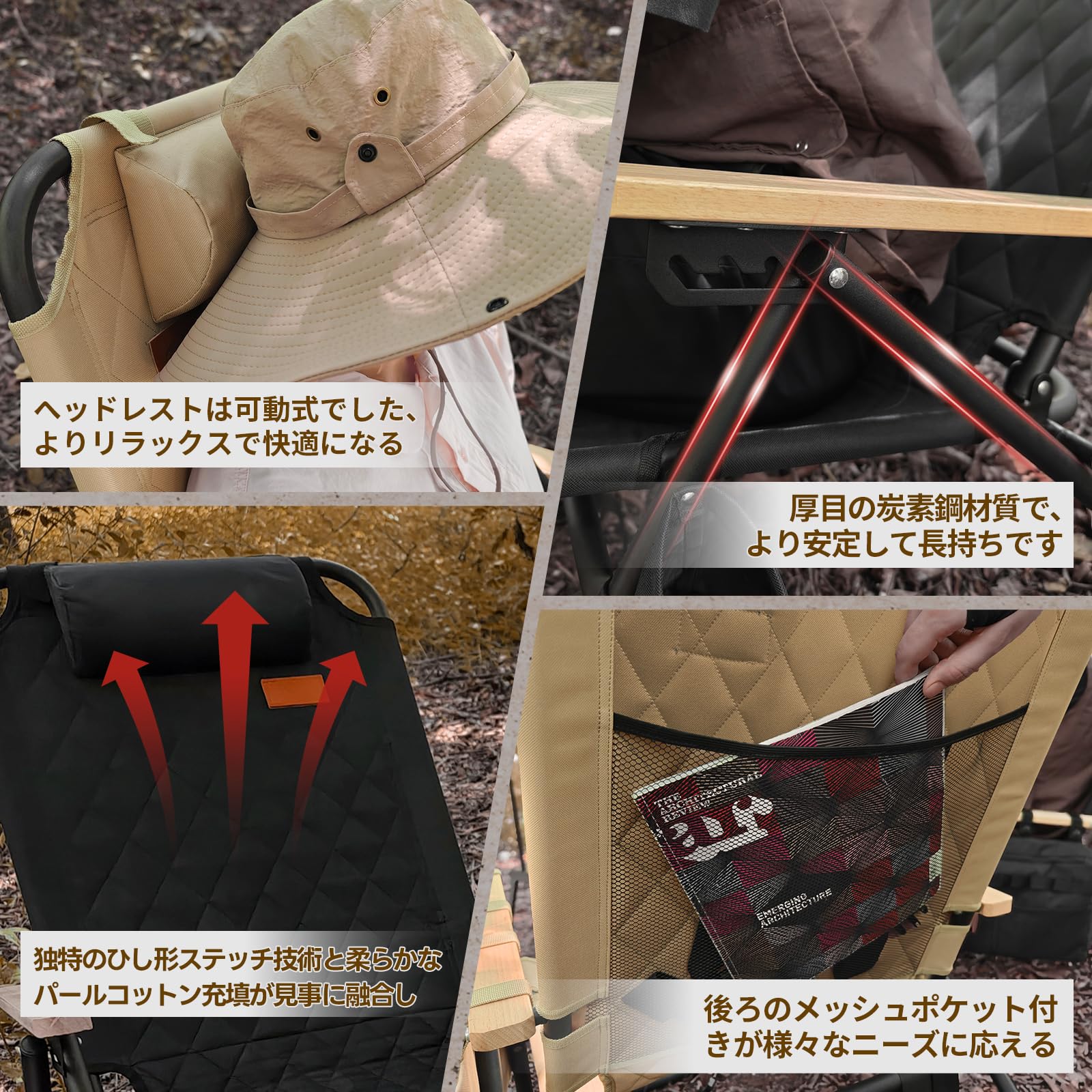 Amazon.co.jp: DesertFox キャンプチェア リクライニングチェア 四季