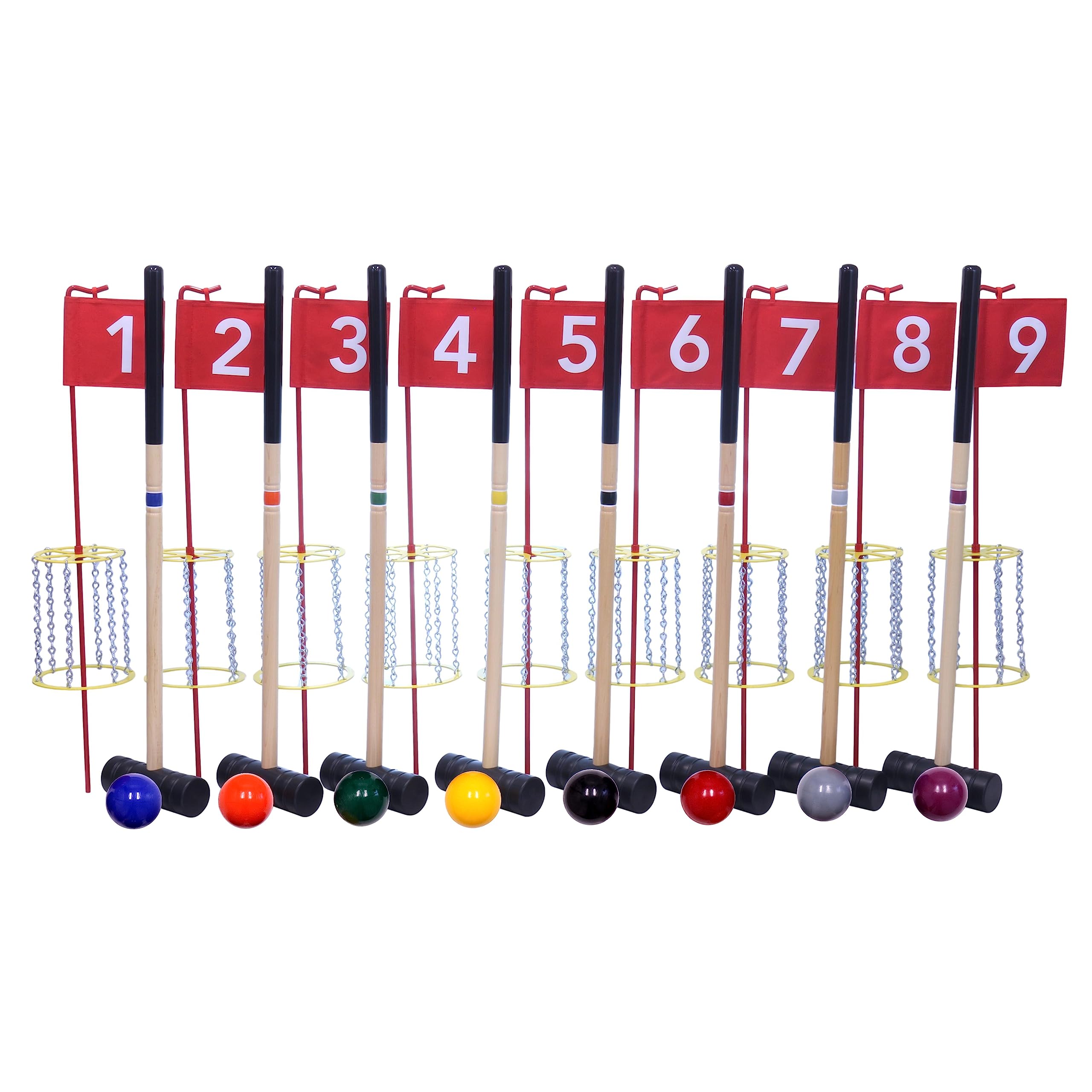 AmishToyBox.com Deluxe Flag Croquet Golf Game Set - 8 Player Set