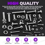 Swpeet 664Pcs M2 M3 M4 M5 M6 Metric 304 Stainless Steel Button Head Hex Socket Head Cap Bolts Screws Nuts and Hex Nuts with Flat Washers and Split Lock Washers Assortment Kit, Screws All Included