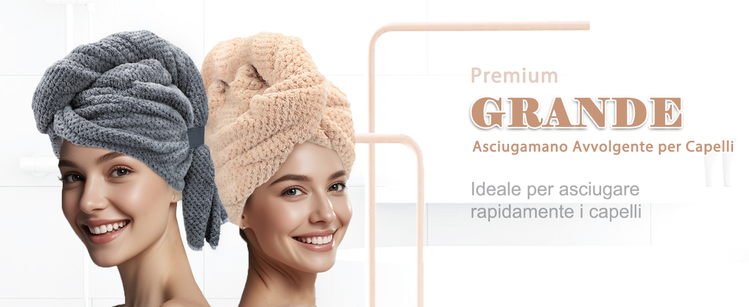 Asciugamano Capelli Microfibra Grande 110x70cm - Morbido E Anti-Crespo - Foto 11