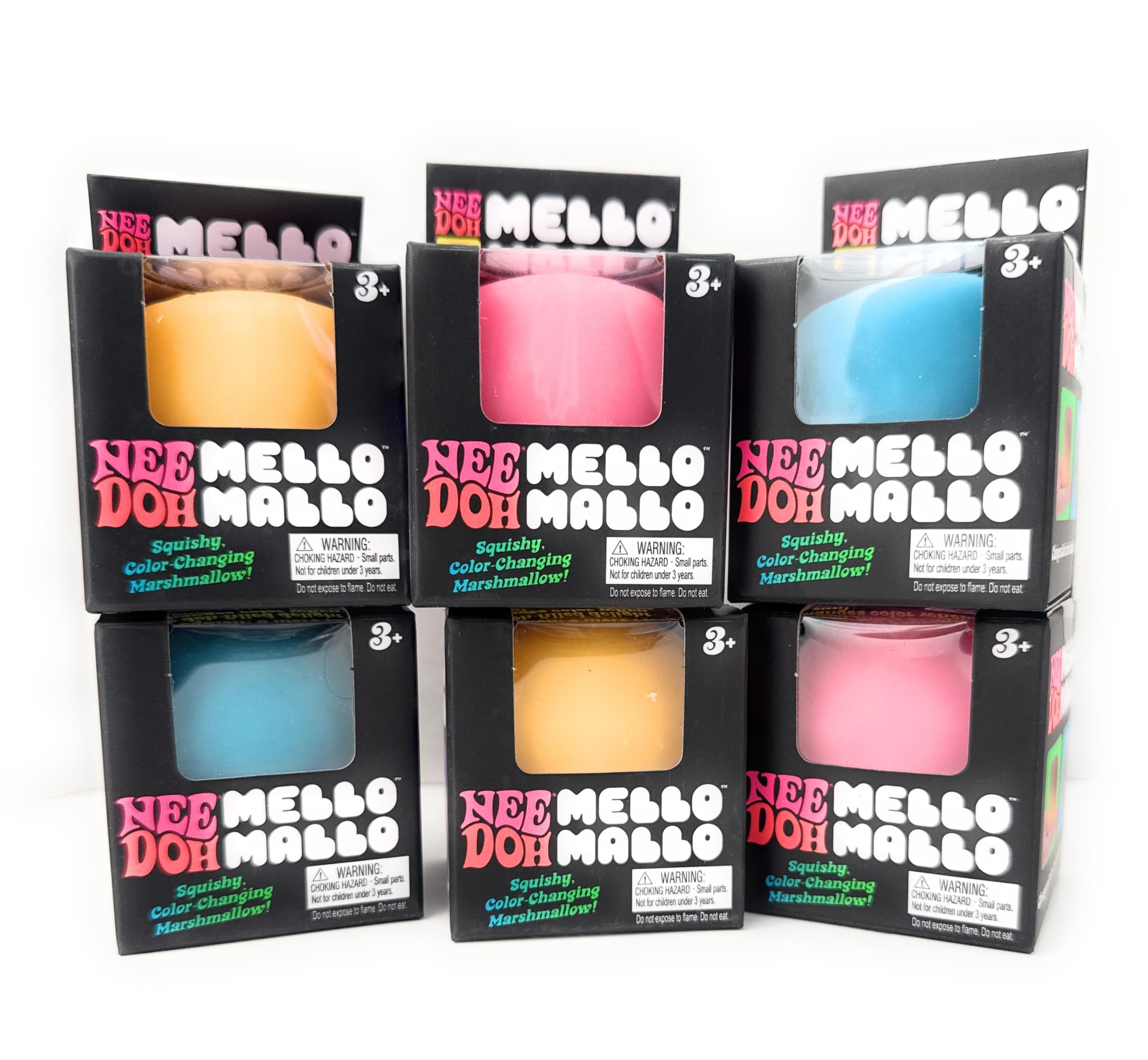 Nee Doh Mello Mallo Squishy Color-Changing Marshmallow Stress Ball Colors May Vary This is for 1 Nee Doh in Package