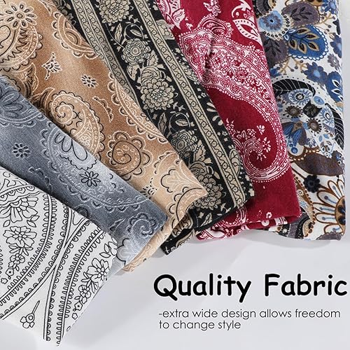 Miniatura 4 de Achiou Paquete de 6 diademas anudadas para mujer, bandas anchas para el cabello rizado para mujer, bandas elásticas antideslizantes, bandas de pelo