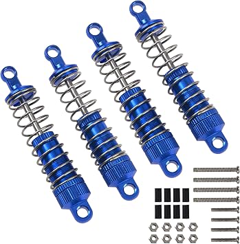 Aluminum Alloy Shock Absorber Suspension Damper Shocks Compatible with WPL C14 C24 C34 C44 MN Model D90 D91 MN99 1/16 RC Car Blue