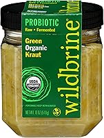 Wildbrine Raw Green Sauerkraut, 18 oz - Probiotic Fermented Kraut for Gut Health & Delicious Flavor