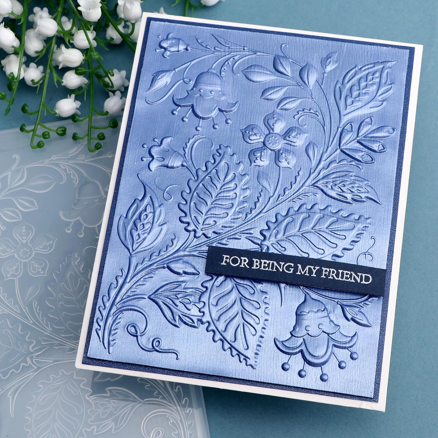 Briartw 3D Embossing Folder for Card Making,Smiling Flower Clear Plastic Texture Fades Embossing Folder Template for Scrapbooking and Other Paper Craft Album Stamps DIY Decoration