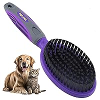 Vista 1 de Hertzko Bristle Brush for Dogs and Cats with Long or Short Hair - Dense Bristles Remove Loose Hair from Top Coat, Removes Tangles, Dander, Dust