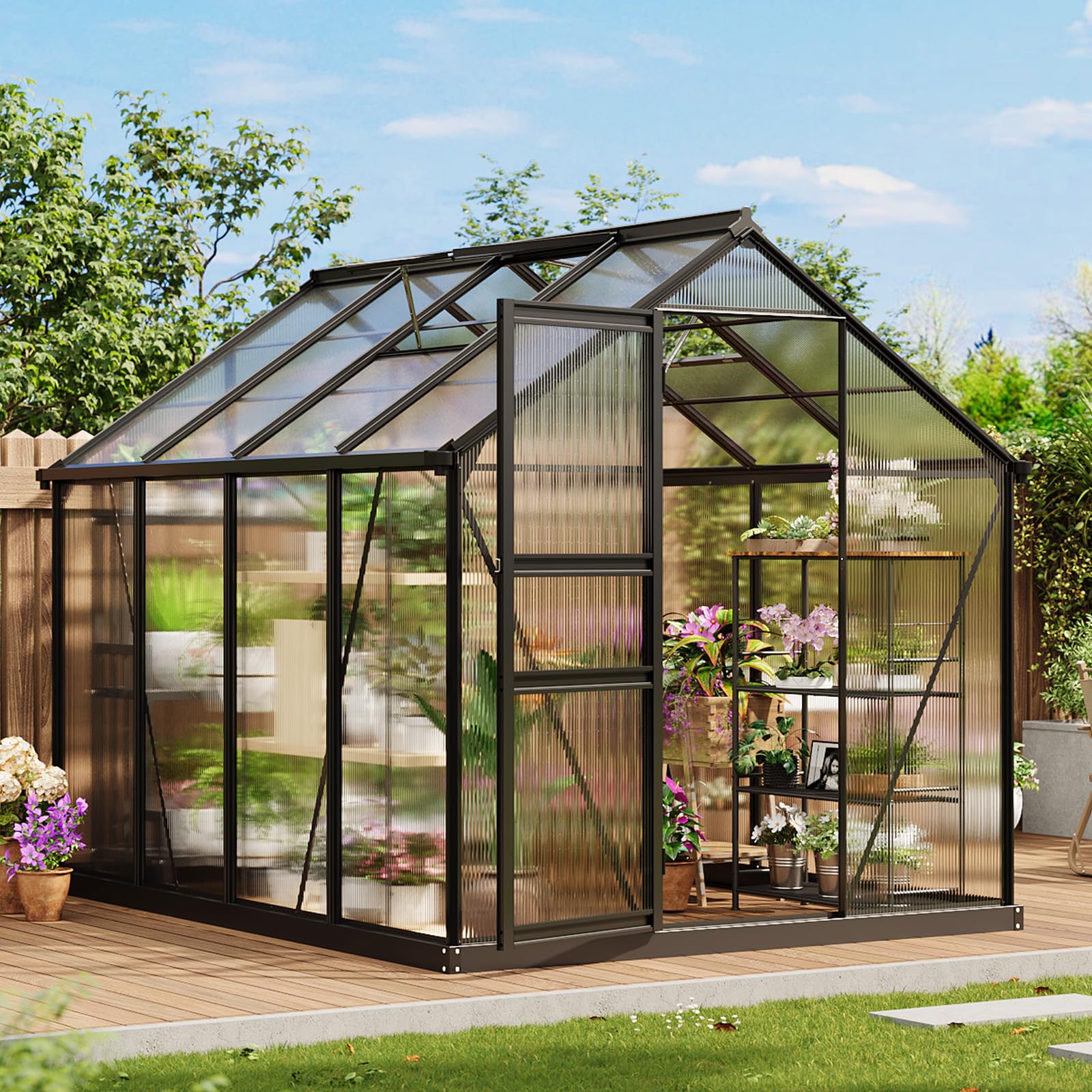 Amazon.com : 6x8 ft Greenhouse for Outdoors, Polycarbonate