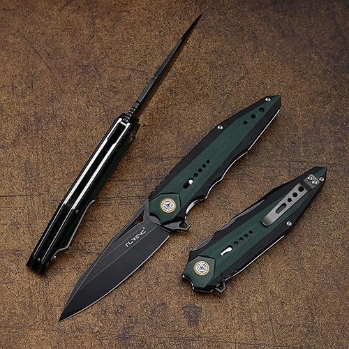 Miniatura 3 de Cuchillo de bolsillo plegable para exteriores 3.7 pulgadas VG10 Hoja de acero, mango G10, clip de titanio, cuchillo de caza multiusos de aleta EDC,