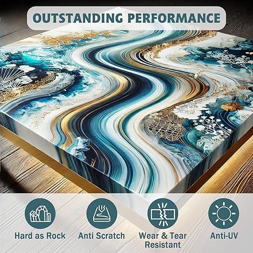 Miniatura 3 de IGaiety Resina epoxi de 32 onzas, kit de resina epoxi, resina transparente que no amarillea, kit de epoxi autonivelante y sin burbujas para