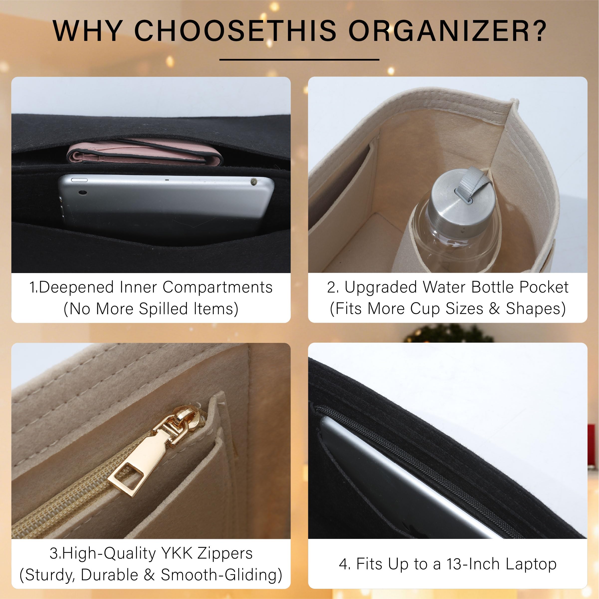 Wkład do organizera do torebki Longchamp-Le Pliage Original/zielony/Energy-L/beżowy