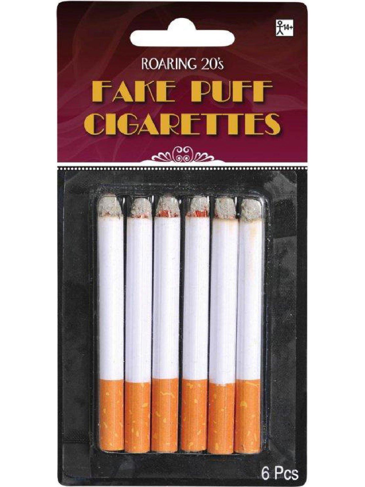 AmscanFake Puff Cigarettes Costume Accessory - 3.25", 6 Count - Durable & Realistic - Ideal For Themed Parties & Theatrical Performances