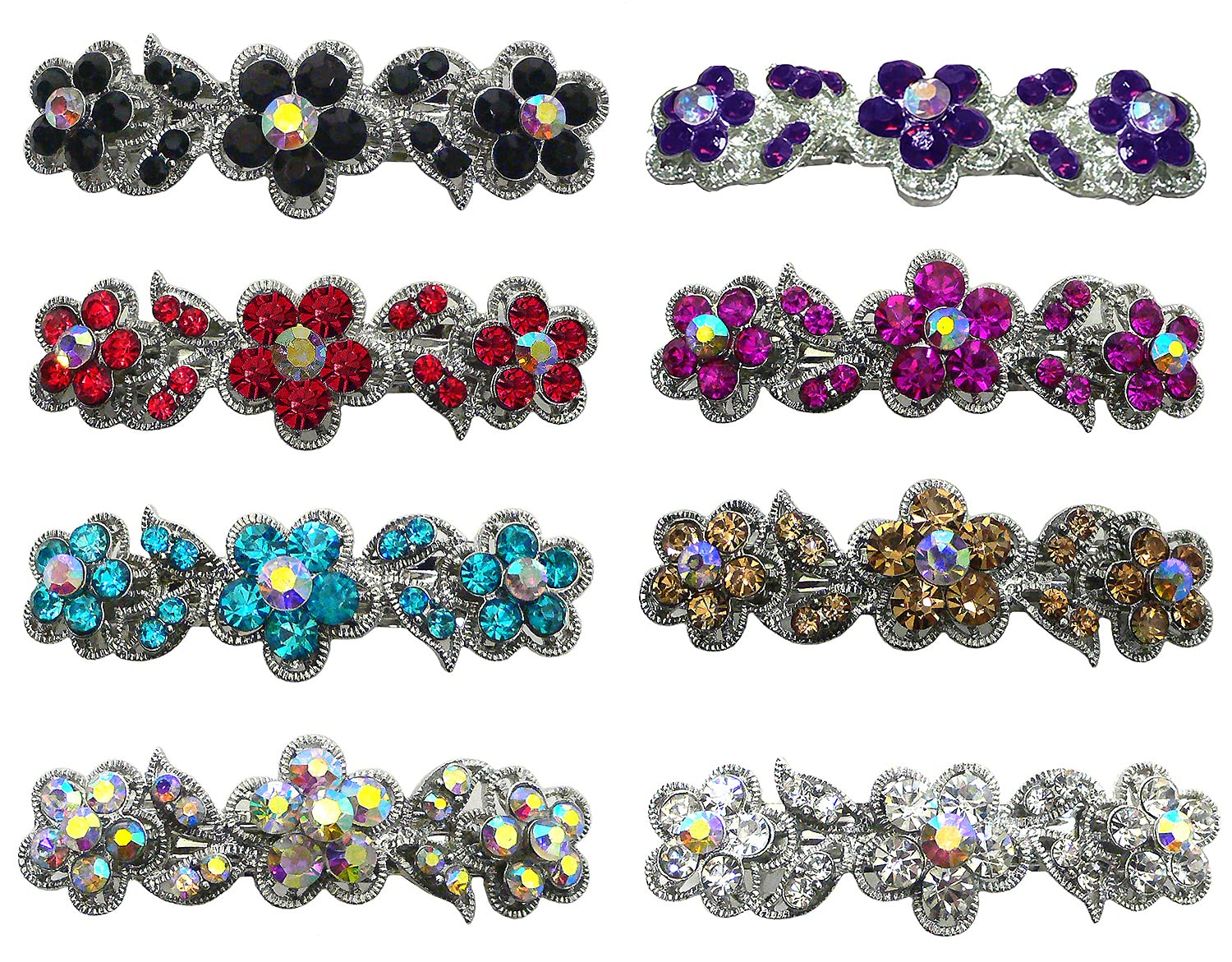 NWT JCGY Crystal French Clip BARRETTE Bundle of 7 Packs Amazon.com : Lawie 6 Pack Fancy Delicate Jeweled Gems  main image 4