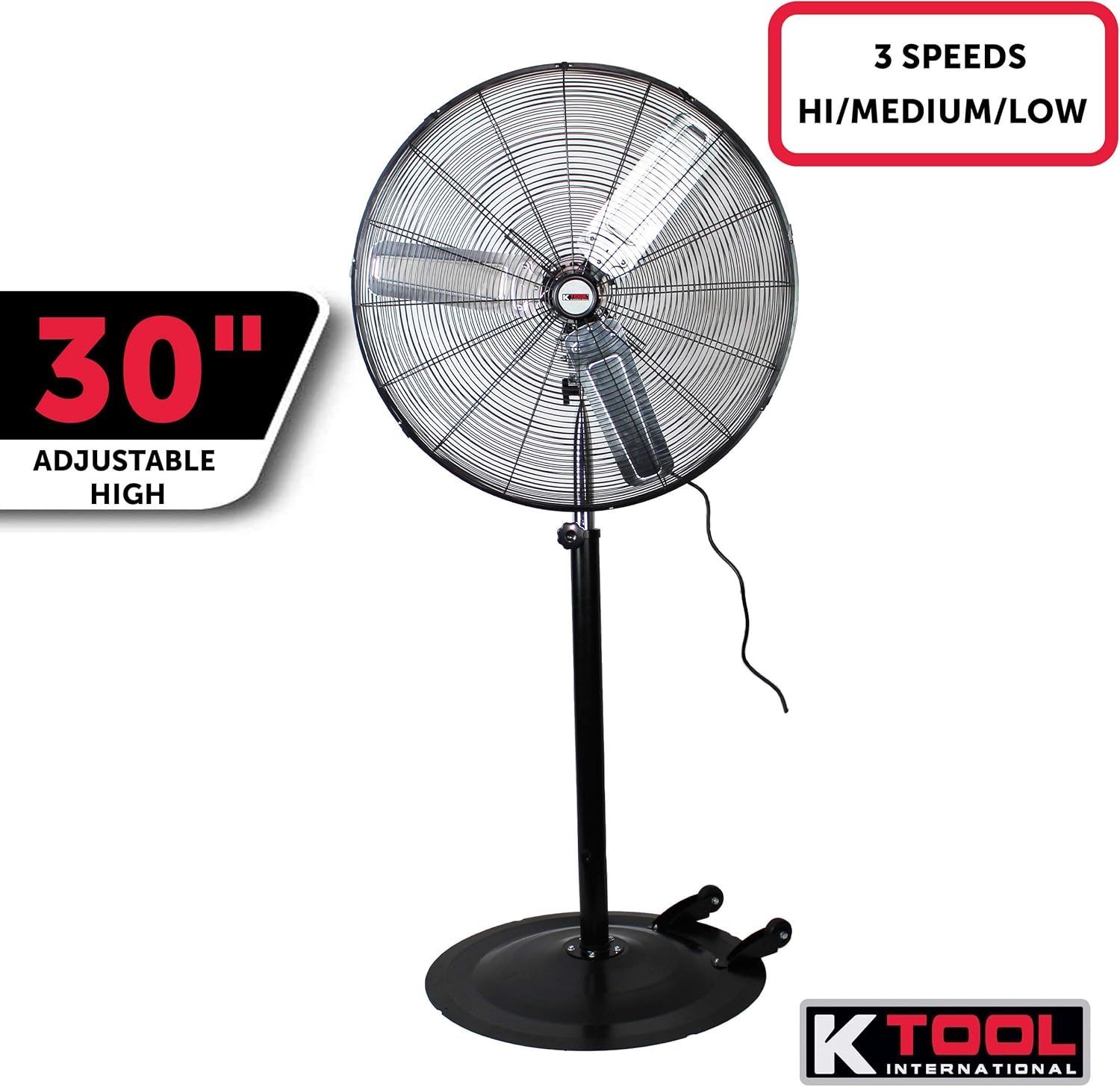 Exclusive Discount 80% Offer K Tool International 30 Oscillating High-Velocity Industrial Pedestal Fan; Cool Your Shop, Garage, or Workspace | Residential, Commercial, & Industrial Fan; 3- Speed; KTI77734 Best Seller K Tool International 30 Oscillating High-Velocity Industrial Pedestal Fan; Cool Your Shop, Garage, or Workspace | Residential, Commercial, & Industrial Fan; 3- Speed; KTI77734