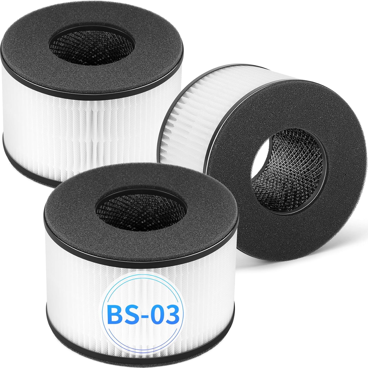 3 Pack BS-03 H13 True HEPA Replacement Filter for PARTU BS-03 and Slevoo BS-03 HEPA, 3-in-1 HEPA Air Filters.