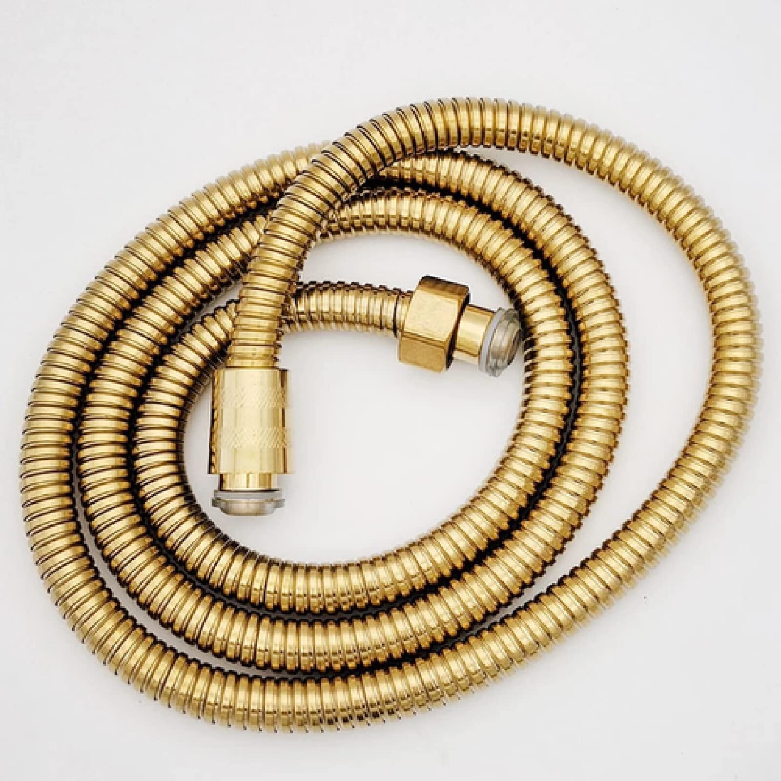 Manguera de Ducha antitorsión de Repuesto para baño 1,5 m Acabado Dorado Cabezal de Ducha Antiguo de latón Mangueras de plomería para baño, 1M (Oro 2M)