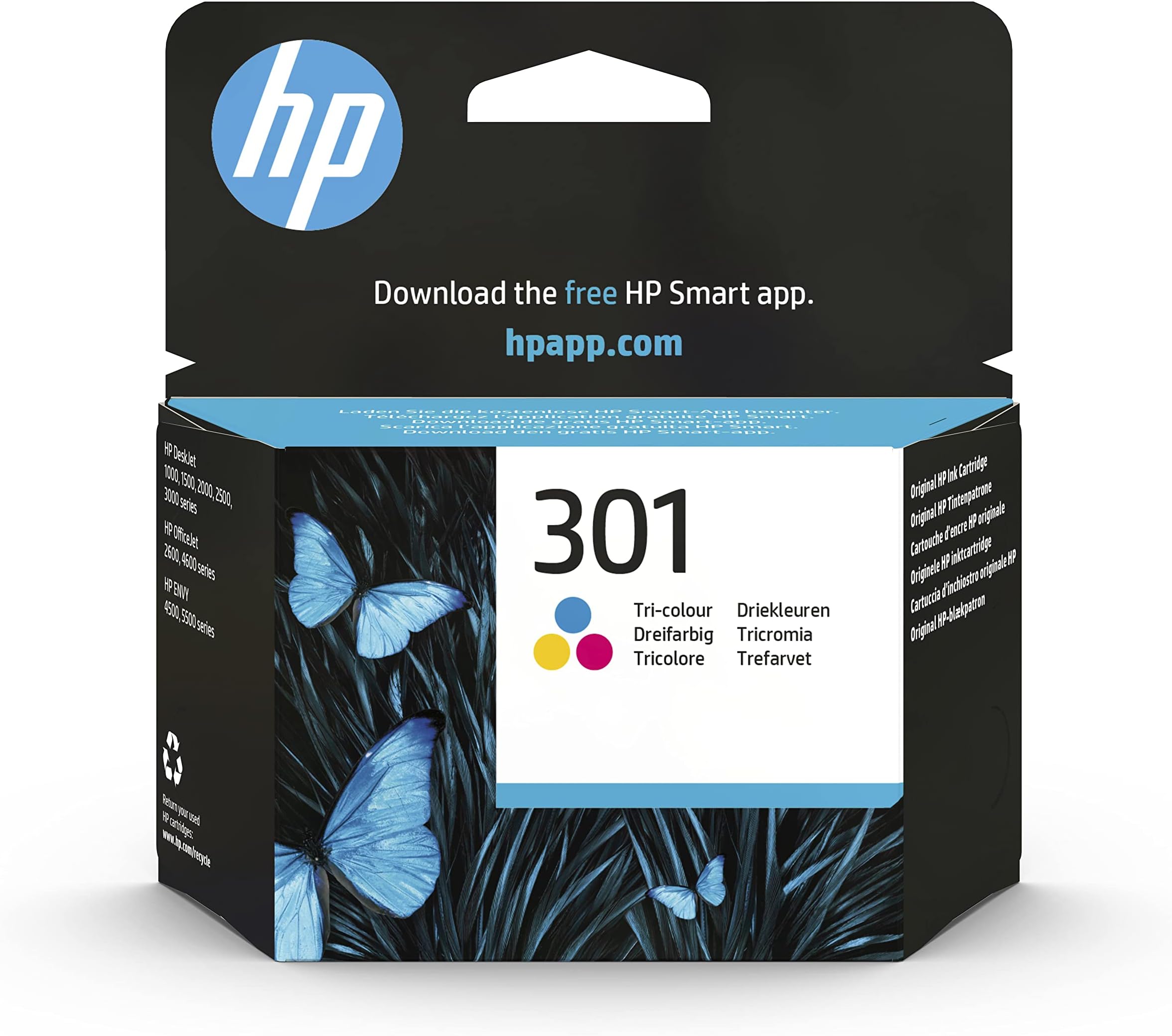 HP CH562EE 301 Original Ink Cartridge, Tri-color, Single Pack