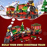 Vista 2 de Calendario de Adviento 2025, juego de construcción de tren de Navidad, calendario de cuenta regresiva de Navidad de 24 días para niños, decoración
