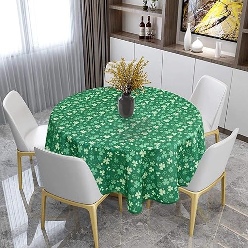 Miniatura 3 de DWCN Mantel cuadrado del Día de San Patricio, impermeable, a prueba de derrames, resistente a las manchas, con patrón de trébol, lavable, para