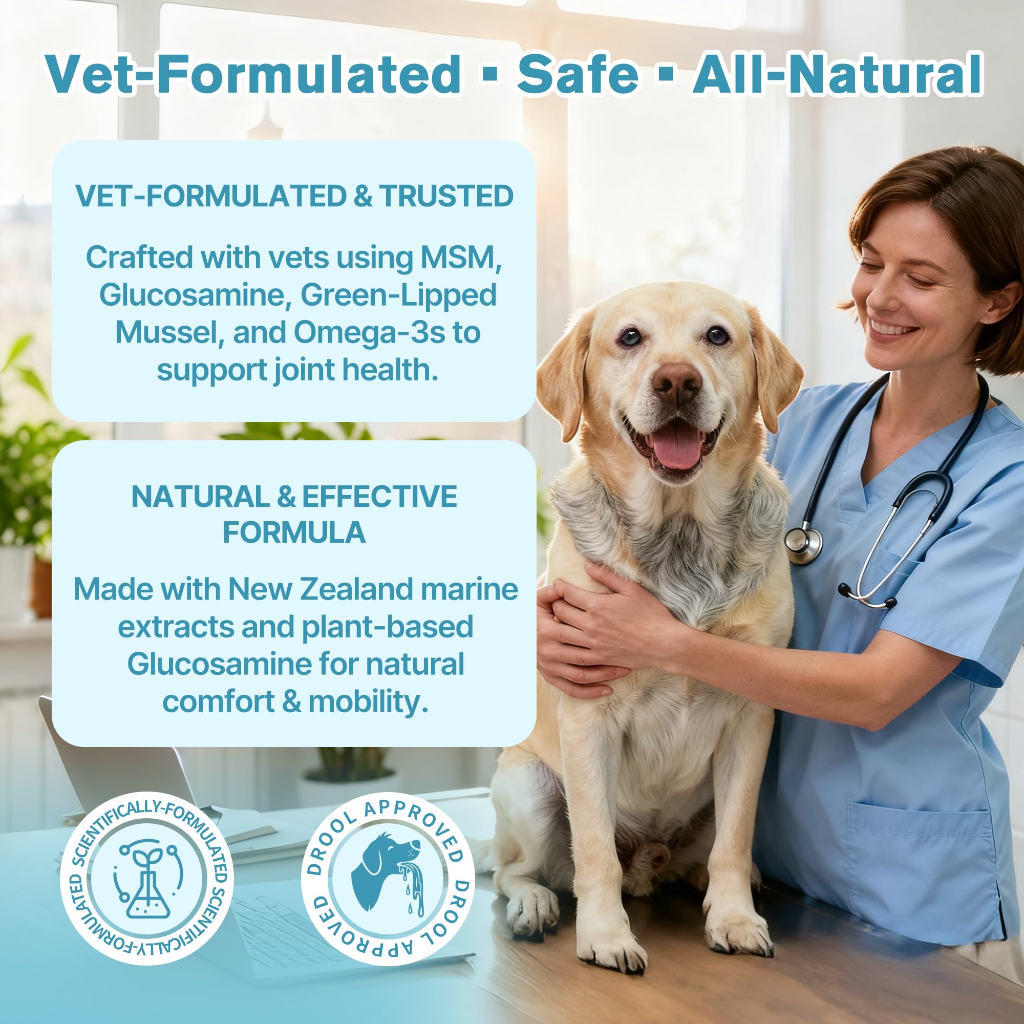 Hip & Joint Senior Dog Supplement–Advanced Glucosamine Chondroitin for Dogs with MSM, Green Lipped Mussel,and Omega-3 – Supports Mobility and Reduces Joint Pain for Senior Dogs(120ct Chewable Tablets) - image 7