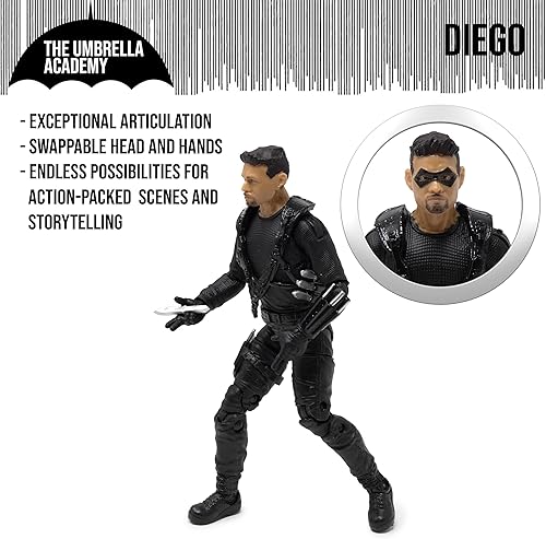 Miniatura 4 de Boss Fight Studio Umbrella Academy Diego Figura de acción a escala 118, multicolor