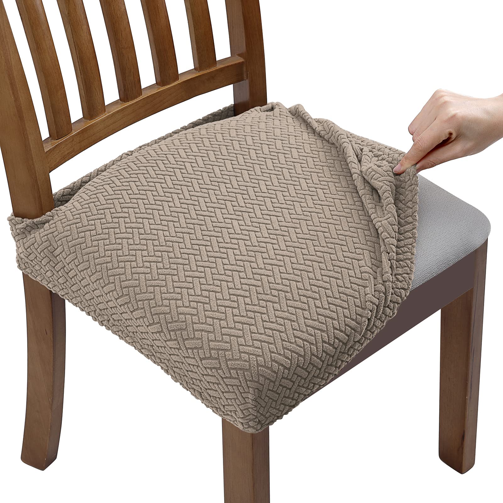 Fuloon Fundas Sillas Comedor, Fundas Sillas Ajustables,Pack de 6 Fundas Protectoras para Sillas Elasticas,Funda Asiento Silla Lavables para Comedor