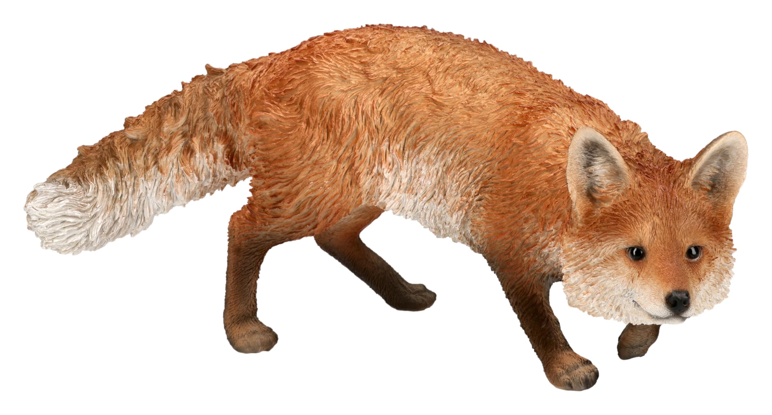 HotAnt Hand-Painted Garden Fox Figurine Statue, Polyresin, 37 x 17 cm