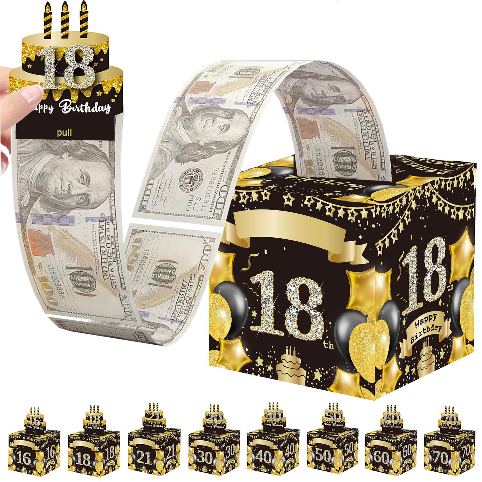 Kit Di Emergenza Per 18° Compleanno | Scatola In Legno Rossa Con Martello E Corda | Regalo Divertente Per Soldi