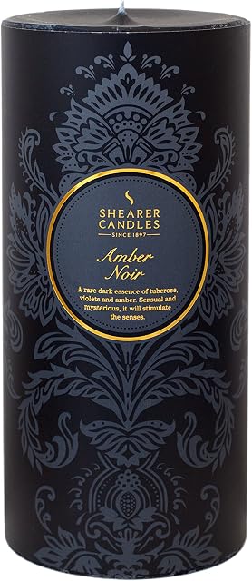 Shearer Candles Amber Noir Scented 6 inch Pillar Candle - Black