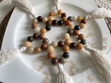Napkin Rings Set of 6 - Natural Bodhi Beads Handmade Napkin Ring Multicolour