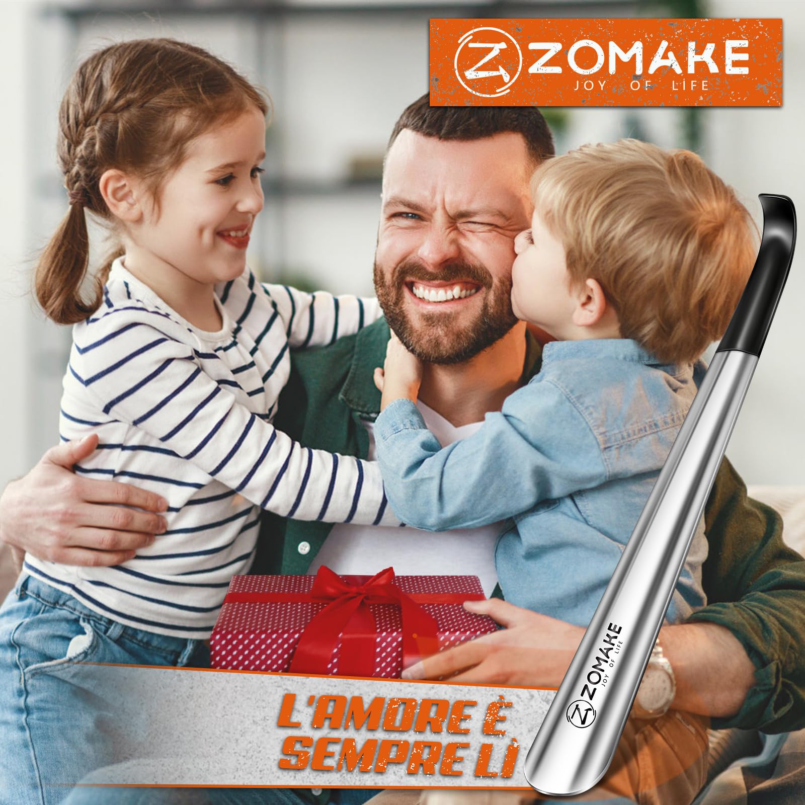 ZOMAKE Calzascarpe Lungo, Calza Scarpe Metallo 42cm, Calzante per Scarpe Acciaio Inossidabile, Shoe Horn per Uomini Donne Anziani