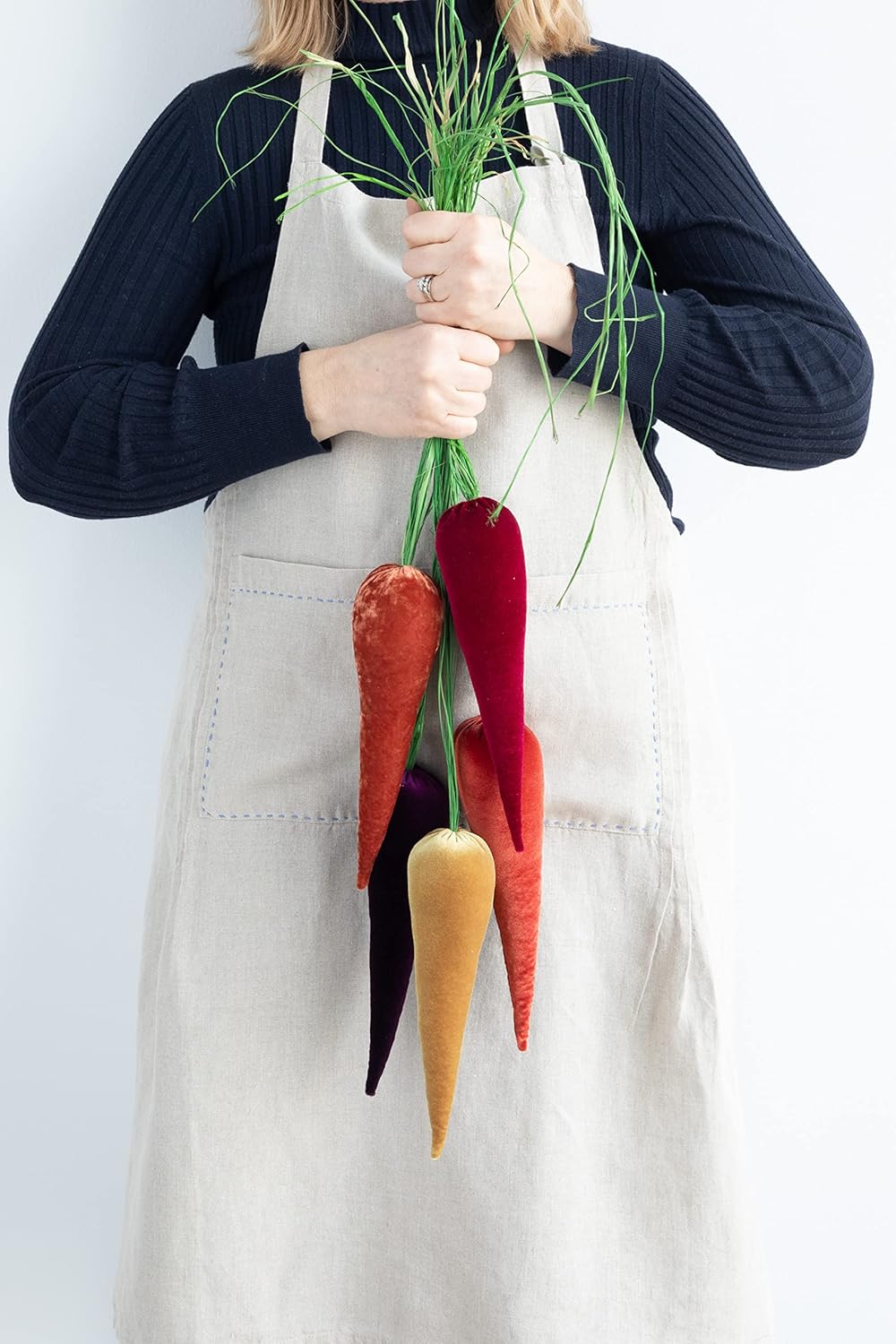 Your Heart's Content Velvet Carrots, Set of 5 Classic Colors, Harvest Tablescape, Cottagecore Decor, Farmhouse Style, Wall Hanging, Gift Idea (Set 5 Classic)
