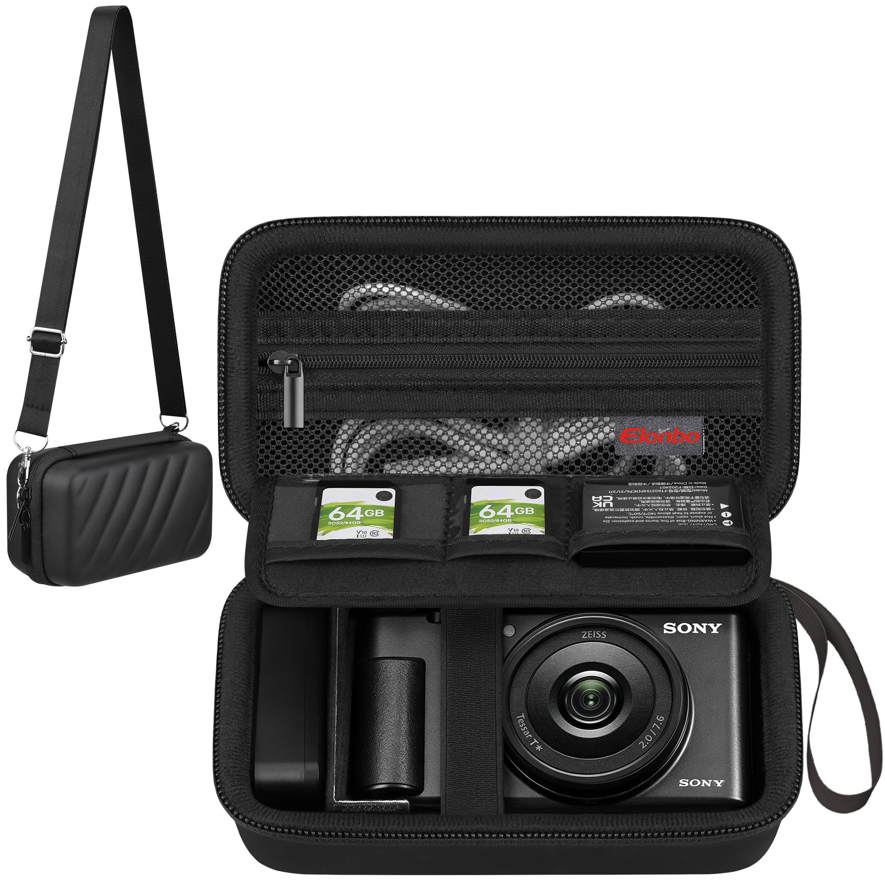Elonbo Camera Carrying Case for Sony ZV-1F/ZV-1/ZV-1 II/ RX100 VII/RX100III