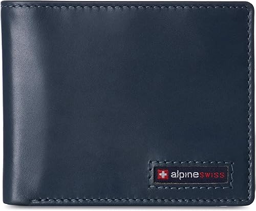 Alpine Swiss Cartera para Hombre Nolan Commuter Bíptica con Ventanas Duales para Identificación de Trabajo y Licencia, Protección RFID, Sección