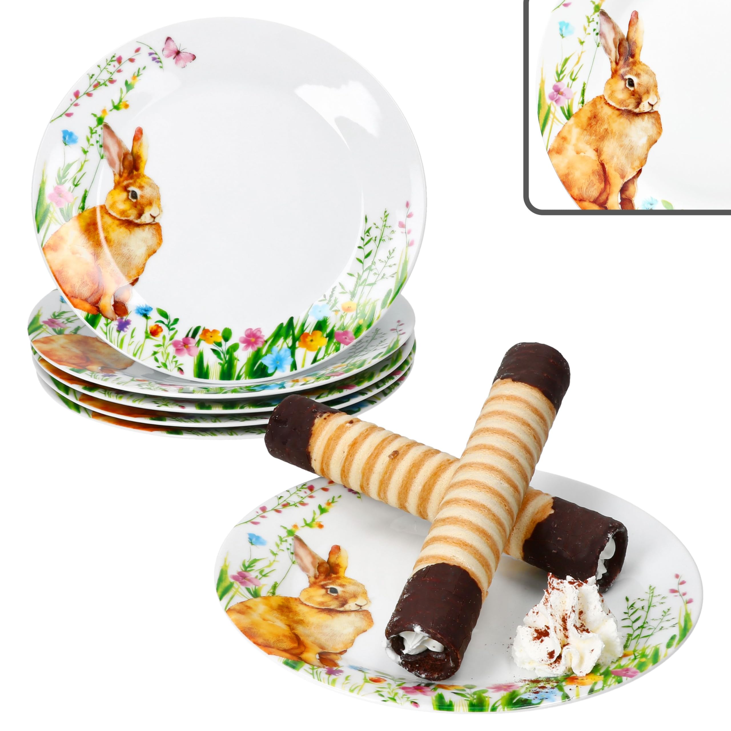 KAMACA Set van 3 koekjesborden, metalen paasborden, metalen borden in eivorm, decoratieve borden voor koekjes, paaseieren, snoep voor Pasen (set van 3 gebakborden, haas