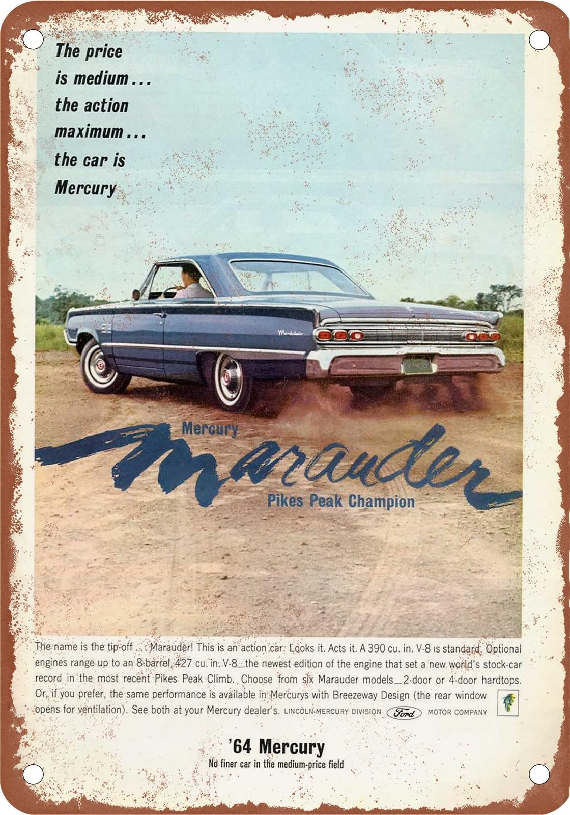 Miaomansenstore Metal Sign - 1964 Mercury Vintage Ad 01 - Old Retro Rusty Look Home Decor