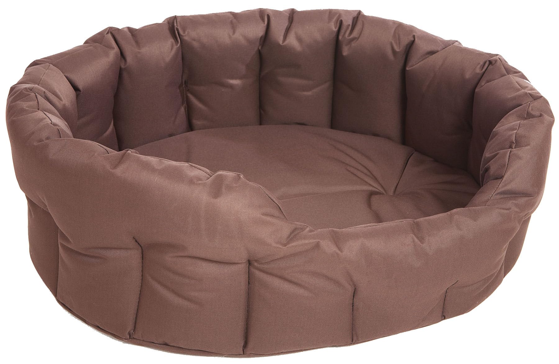 P&L Country Dog Heavy Duty Oval Drop Fronted Waterproof Softee Dog Beds (Brown, L)