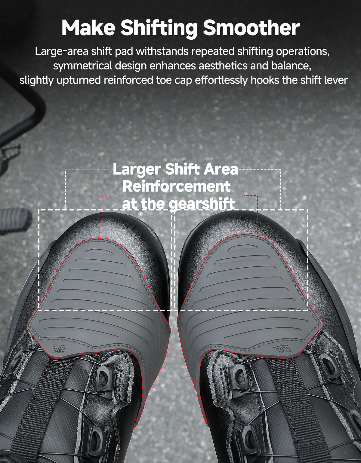KEMIMOTO Scarpe Moto Uomo, Stivali Moto Uomo Impermabile Traspirante con Scarpa ATOP, Antiscivolo Scarpe da Equitazione Stradale con Supporto alla Caviglia